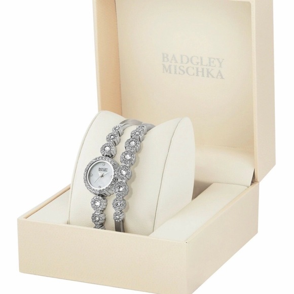 Badgley Mischka Accessories - BADGLEY MISCHKA Crystal Accent Watch/Bracelet Set